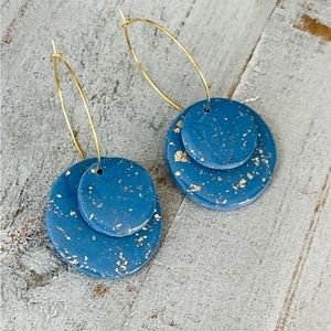 Denim Sparkle Women’s Hoop Earrings Lightweight